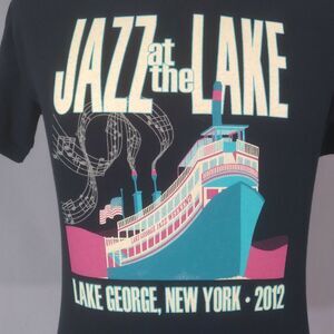 Lake George New York shirt adult men's small blue Jazz at the lake concert